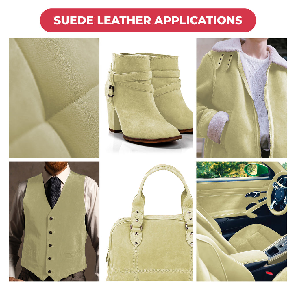 Suede Leather 2-4 oz (1-1.6mm) A/B Grade Chap Split Leather Cowhides | Pre-Cut Hides | USA Made