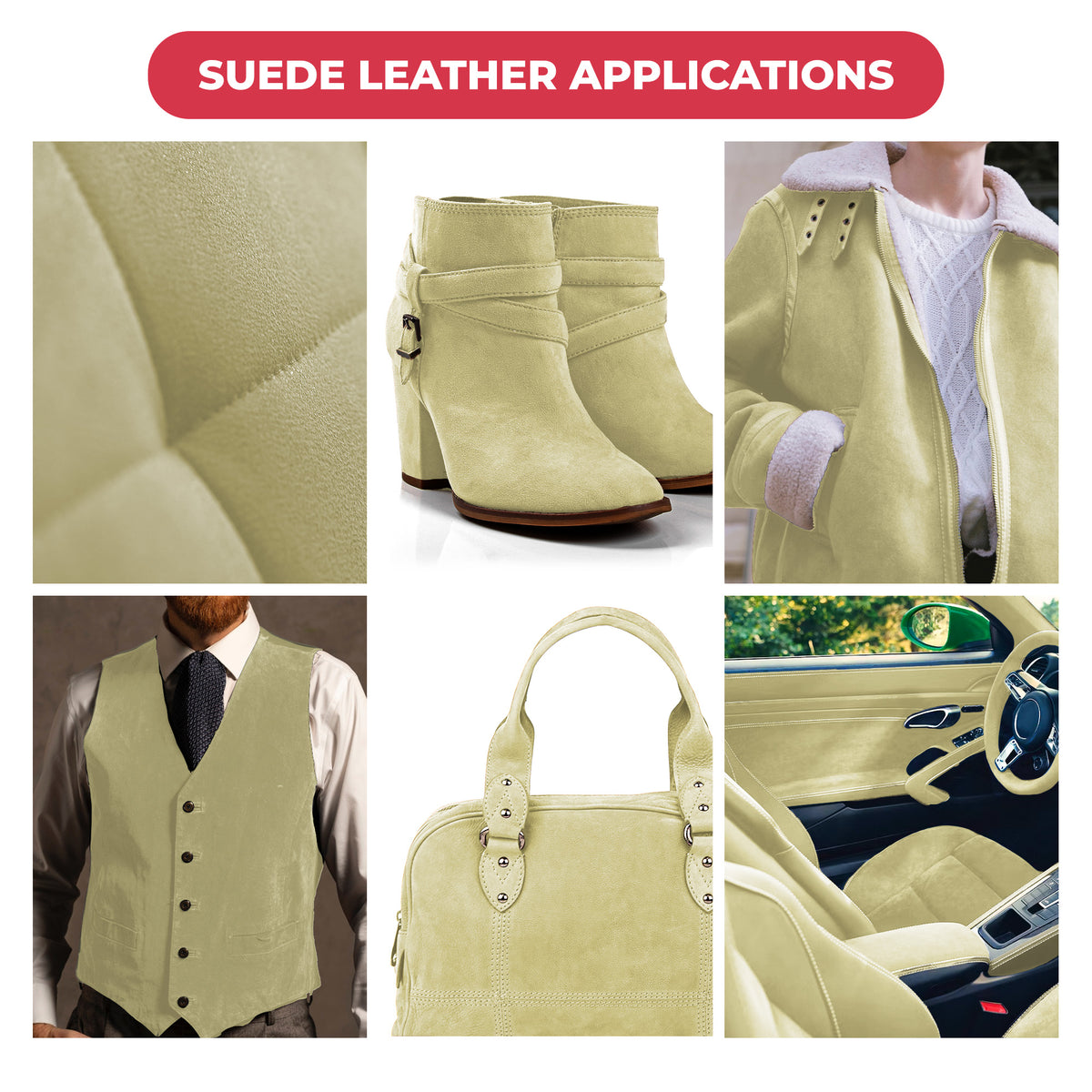 Suede Leather 2-4 oz (1-1.6mm) A/B Grade Chap Split Leather Cowhides | Pre-Cut Hides | USA Made