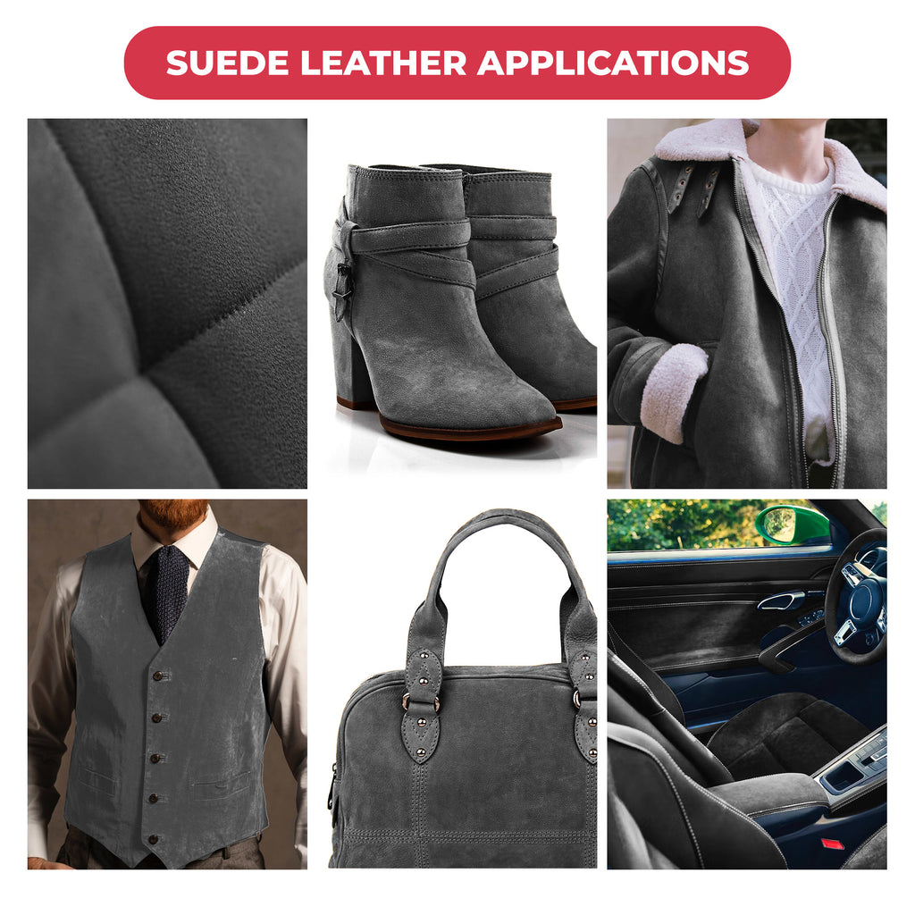 Suede Leather 2-4 oz (1-1.6mm) A/B Grade Chap Split Leather Cowhides | Pre-Cut Hides | USA Made