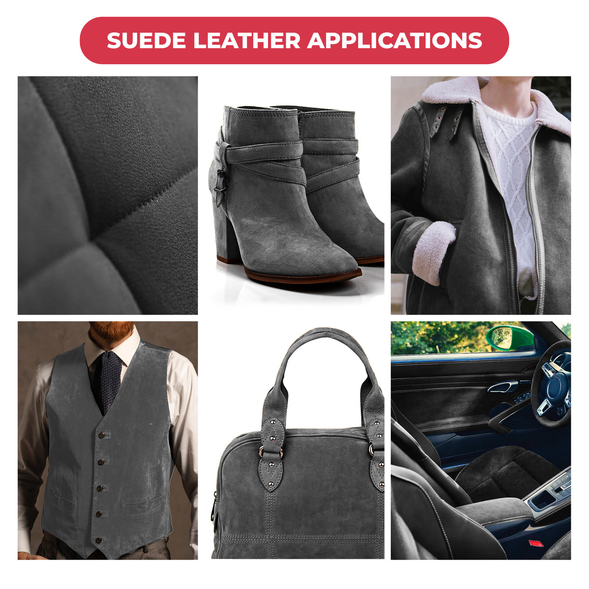 Suede Leather 2-4 oz (1-1.6mm) A/B Grade Chap Split Leather Cowhides | Pre-Cut Hides | USA Made