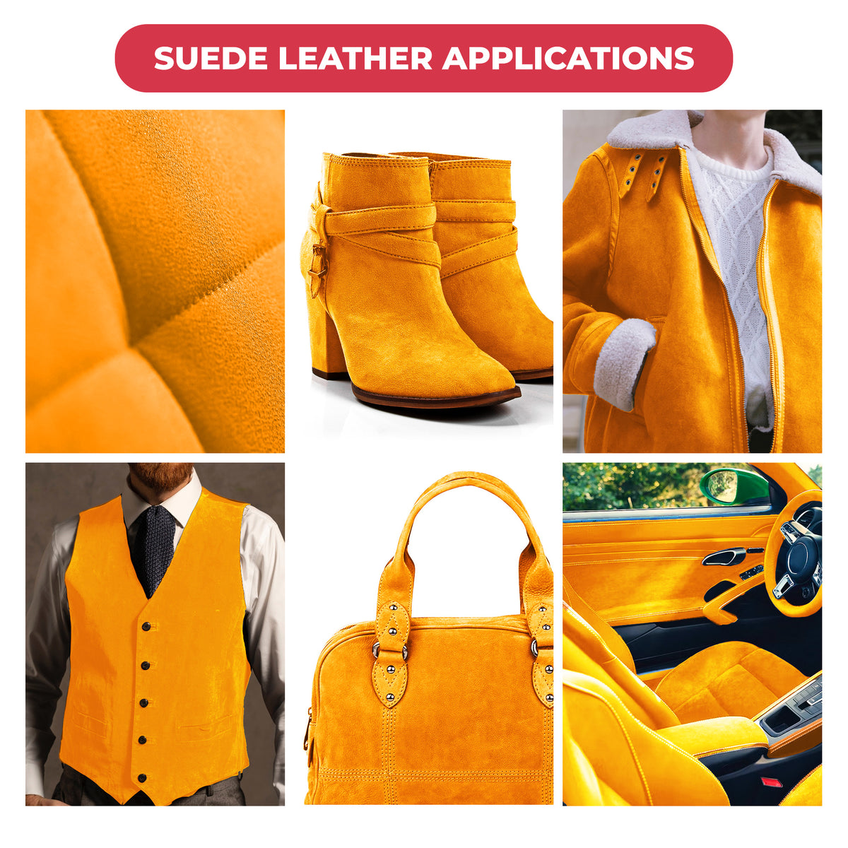 Suede Leather 2-4 oz (1-1.6mm) A/B Grade Chap Split Leather Cowhides | Pre-Cut Hides | USA Made
