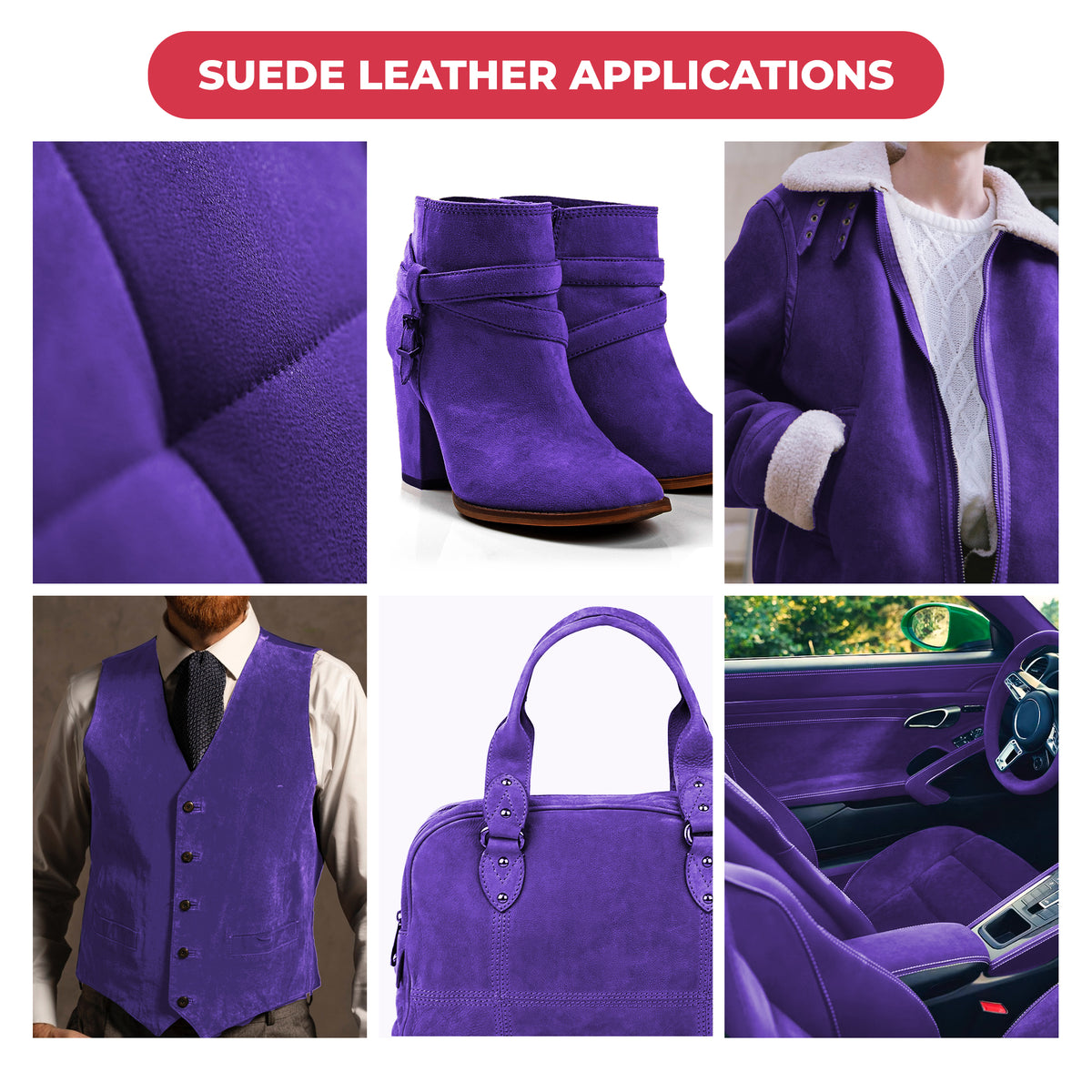 Suede Leather 2-4 oz (1-1.6mm) A/B Grade Chap Split Leather Cowhides | Pre-Cut Hides | USA Made