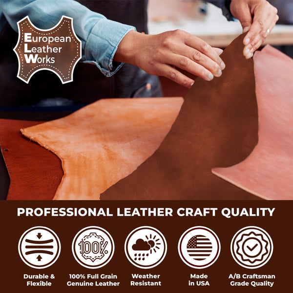9-10 oz (3.6-4.0mm) Craftsmen Grade Latigo Leather Pre-Cut Sizes - SALE