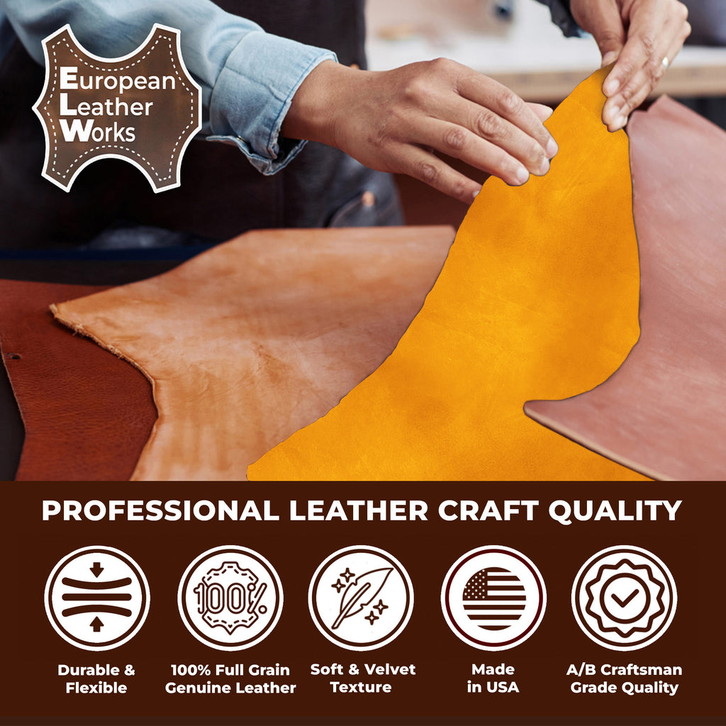 Suede Leather 2-4 oz (1-1.6mm) A/B Grade Chap Split Leather Cowhides | Pre-Cut Hides | USA Made