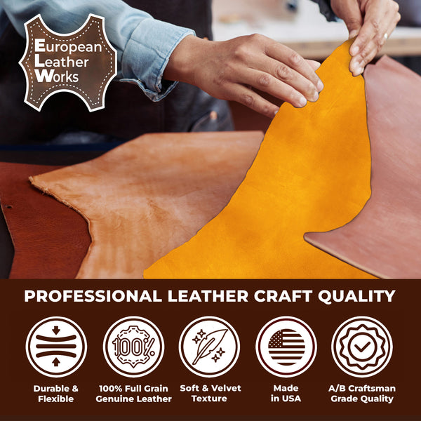 Suede Leather 2-4 oz (1-1.6mm) A/B Grade Chap Split Leather Cowhides | Pre-Cut Hides | USA Made