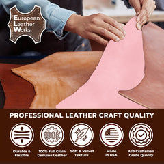 Suede Leather 4-5 oz (1.6-2mm) A/B Grade Chap Split Leather Cowhide | Pre-Cut Hides | USA Made