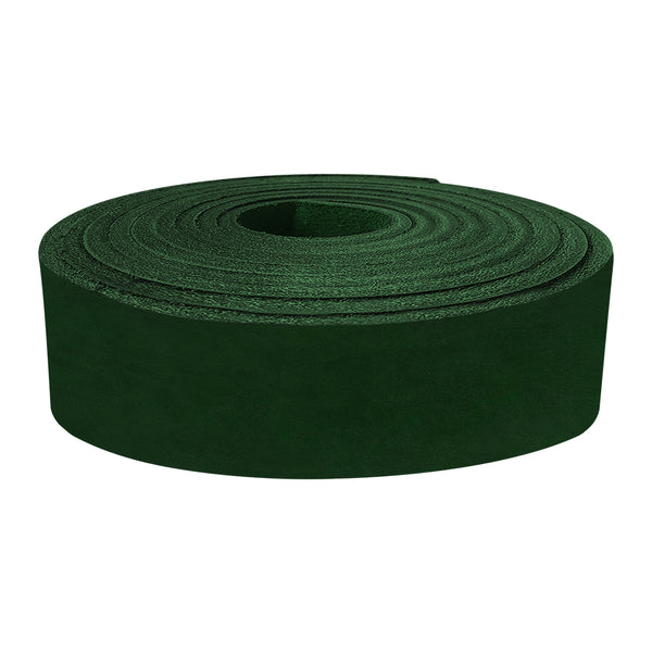 ELW 9-10 oz (3.6-4mm) Latigo Leather Belt Grade Straps & Strips | Size: 8"x60" (20.32 x 152cm) | Forest Green | Full Grain Cowhide, Heavy Duty Holsters, Sheathes, Saddle, Guitar Straps, DIY Crafts