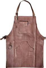 ELW Leather Apron for Kitchen, BBQ, Cooking, Woodworking, Barber, & Crafting - 100% Top Grain Leather - Large Tool Pockets - 3/4 oz Thickness - Adjustable Size M to 2XL