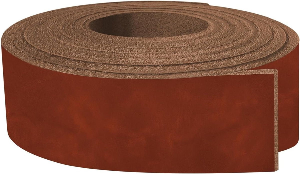 ELW 5-6 oz (2-2.4mm) Nappa Oil Tanned & Waxy Finish Leather 72" (183cm) Length, Belt Grade Straps Full Grain Length Craftsman A/B Grade Natural Cowhide, DIY, Crafting, Strips Main image