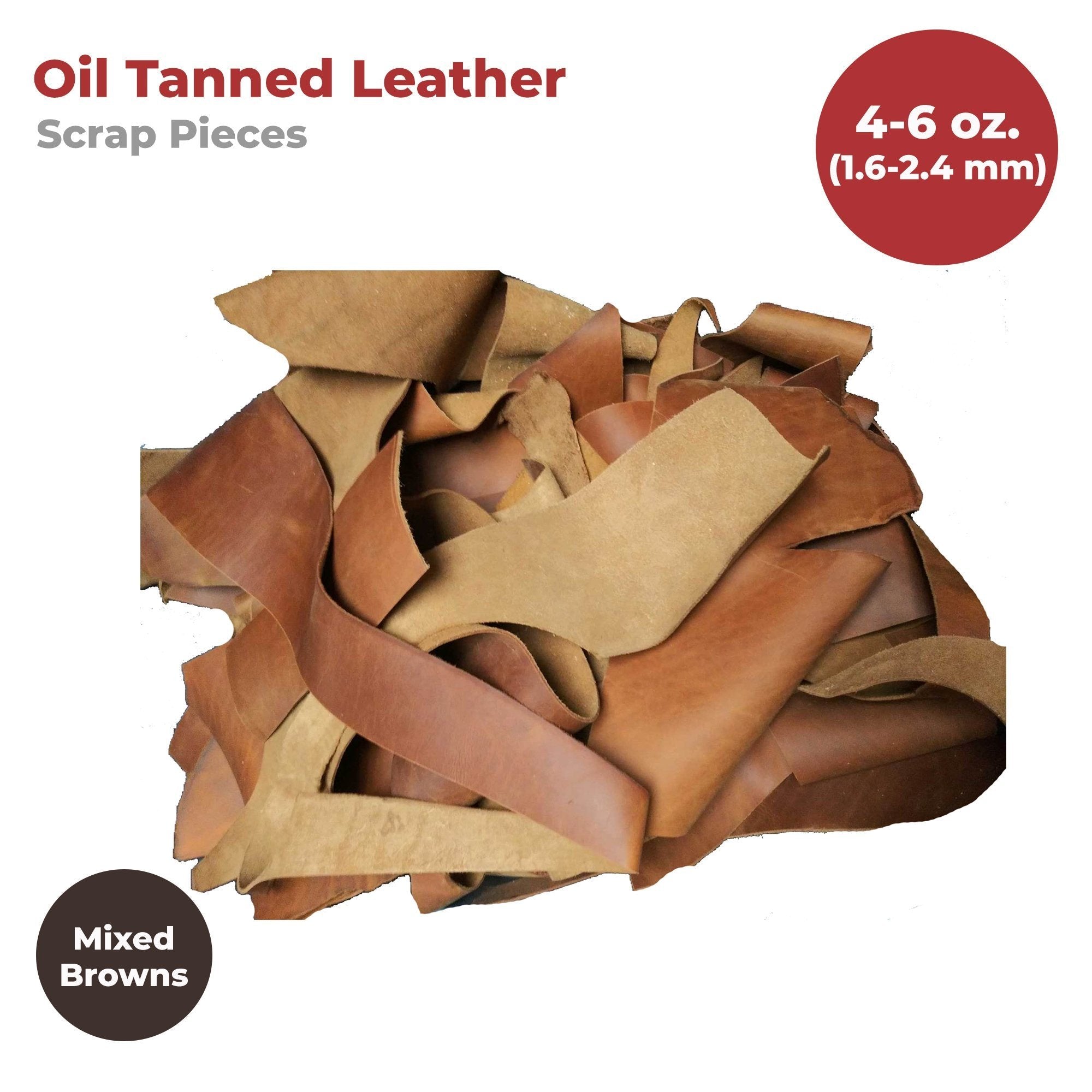 ELW Leather Scraps | Size: 25-50 LB | Genuine Cowhide Leather Remnants for Crafting, Ideal for DIY Leatherworking Projects Tooling, Holsters, Carving, Embossing, Stamping