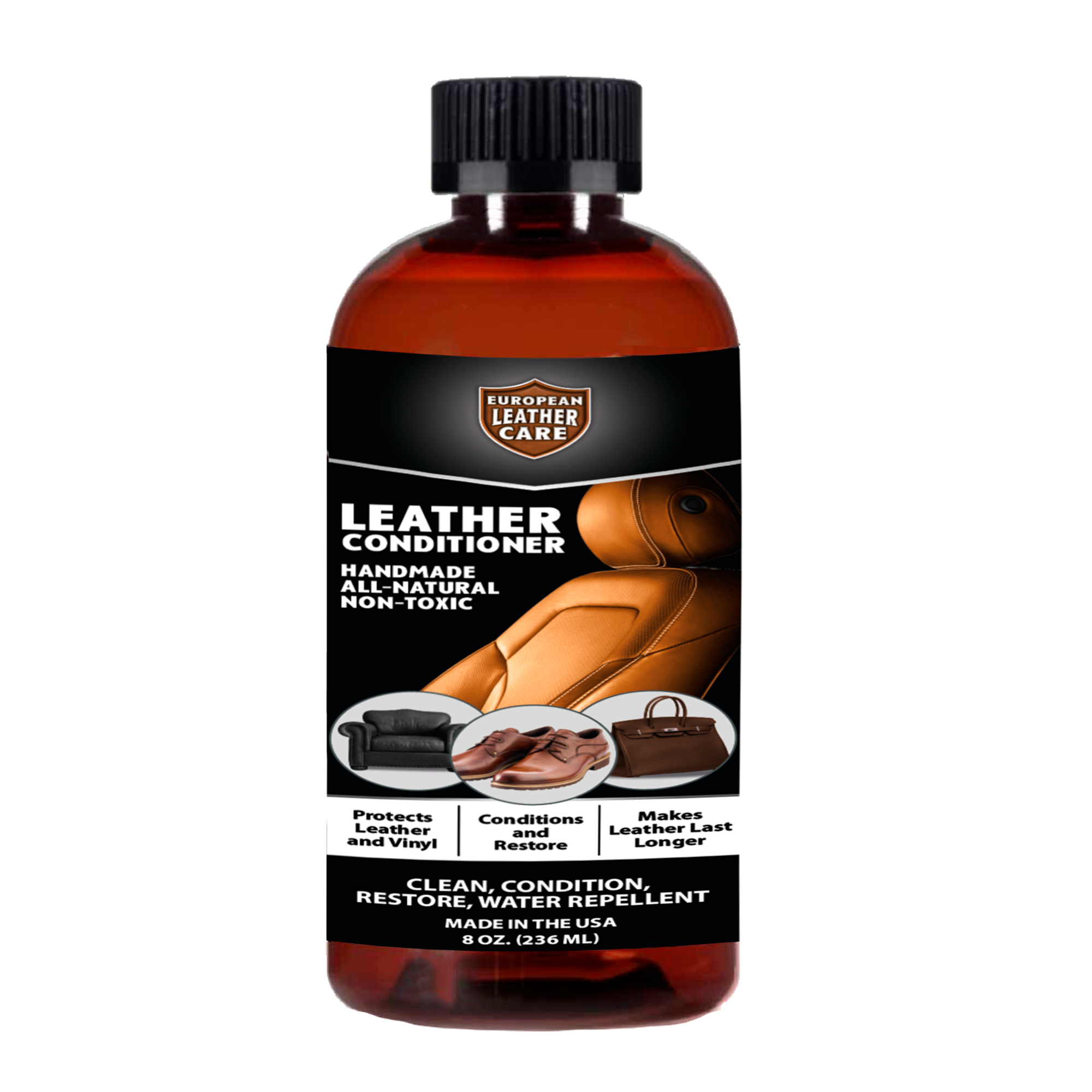 European Leather Care Leather Conditioner for Leather Couch, Furniture, Shoe, Leather Jacket, Purse, Boot Cleaner, Leather Conditioner Car Leather Cleaner Leather Repair Restorer All Natural USA