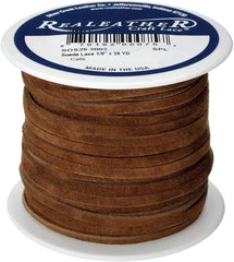 Realeather Cowhide Suede Lace, 1/8" x 25 yd, Multicolors Available