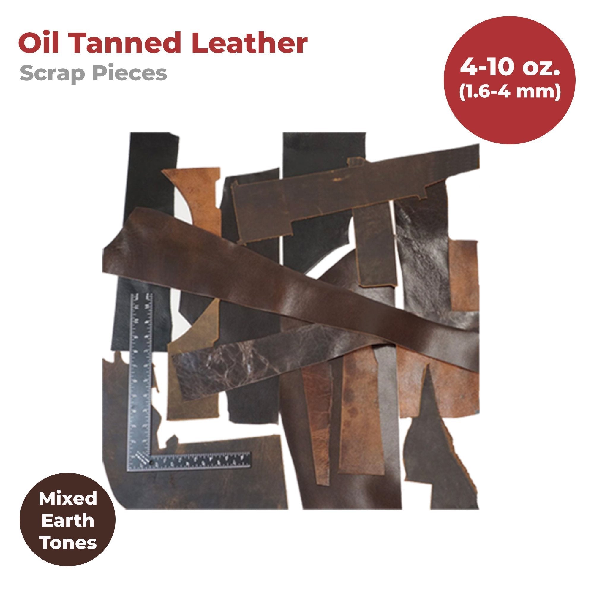 ELW Leather Scraps | Size: 25-50 LB | Genuine Cowhide Leather Remnants for Crafting, Ideal for DIY Leatherworking Projects Tooling, Holsters, Carving, Embossing, Stamping