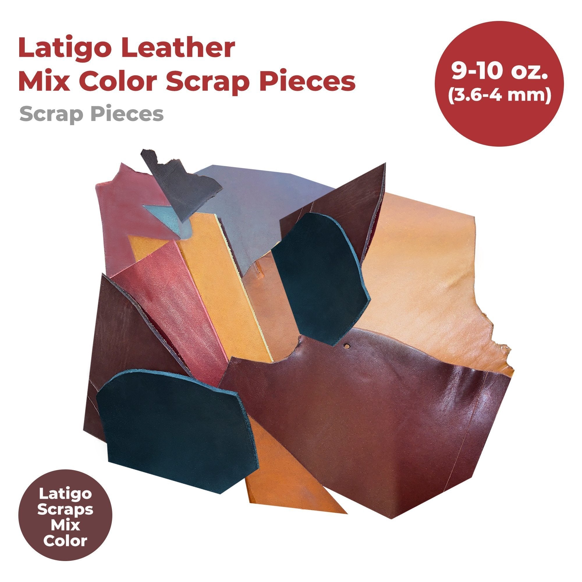 ELW Leather Scraps | Size: 25-50 LB | Genuine Cowhide Leather Remnants for Crafting, Ideal for DIY Leatherworking Projects Tooling, Holsters, Carving, Embossing, Stamping