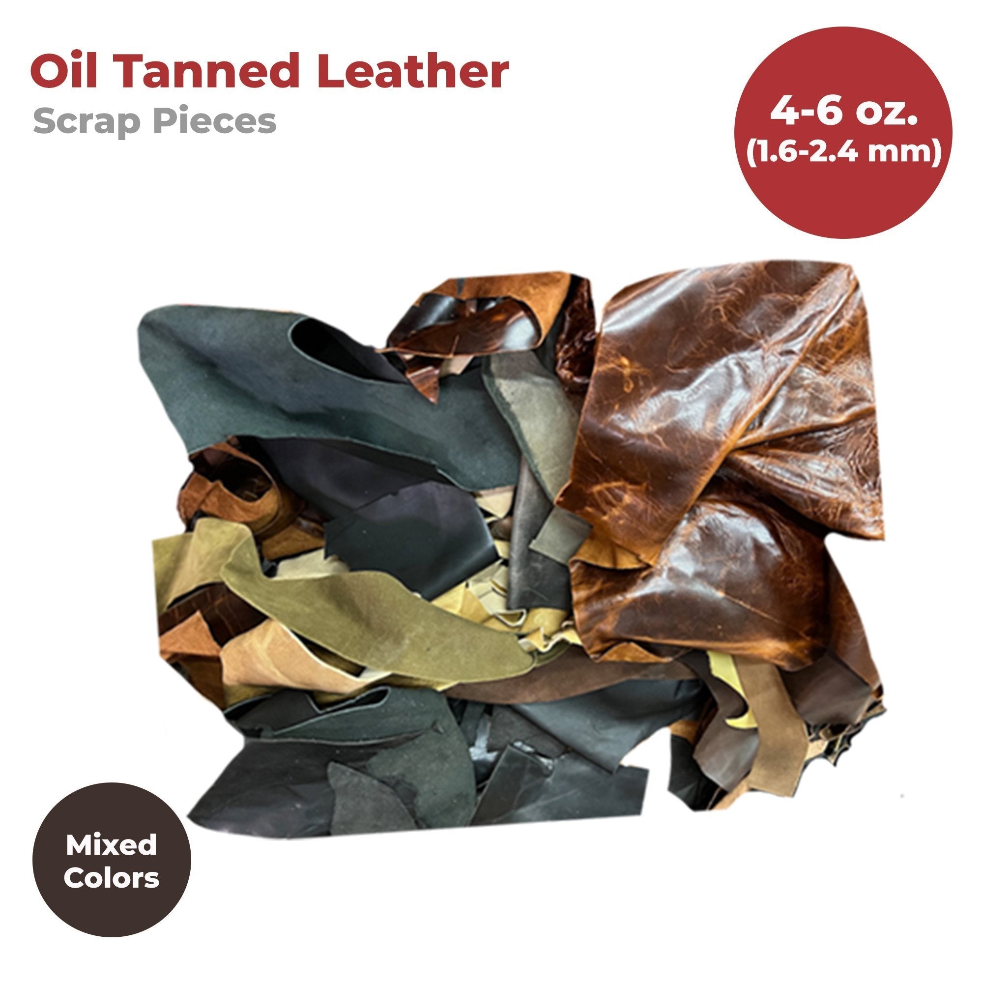 ELW Leather Scraps | Size: 25-50 LB | Genuine Cowhide Leather Remnants for Crafting, Ideal for DIY Leatherworking Projects Tooling, Holsters, Carving, Embossing, Stamping