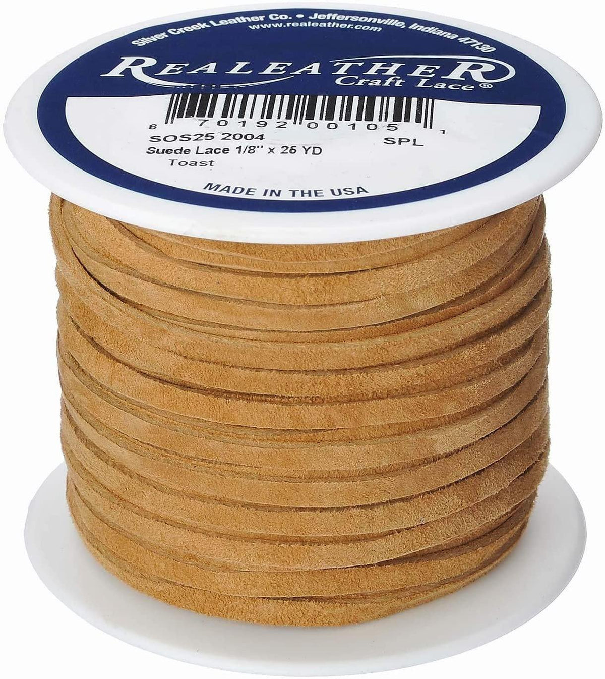 Realeather Suede Lace, 1/8" x 25 yd, Multicolors Available