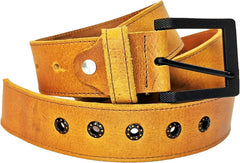 ELW Rustic Heavy Duty Full Grain Leather Belt for Men - Size 1.5”(3.8 cm) Wide & 32" to 46" Length