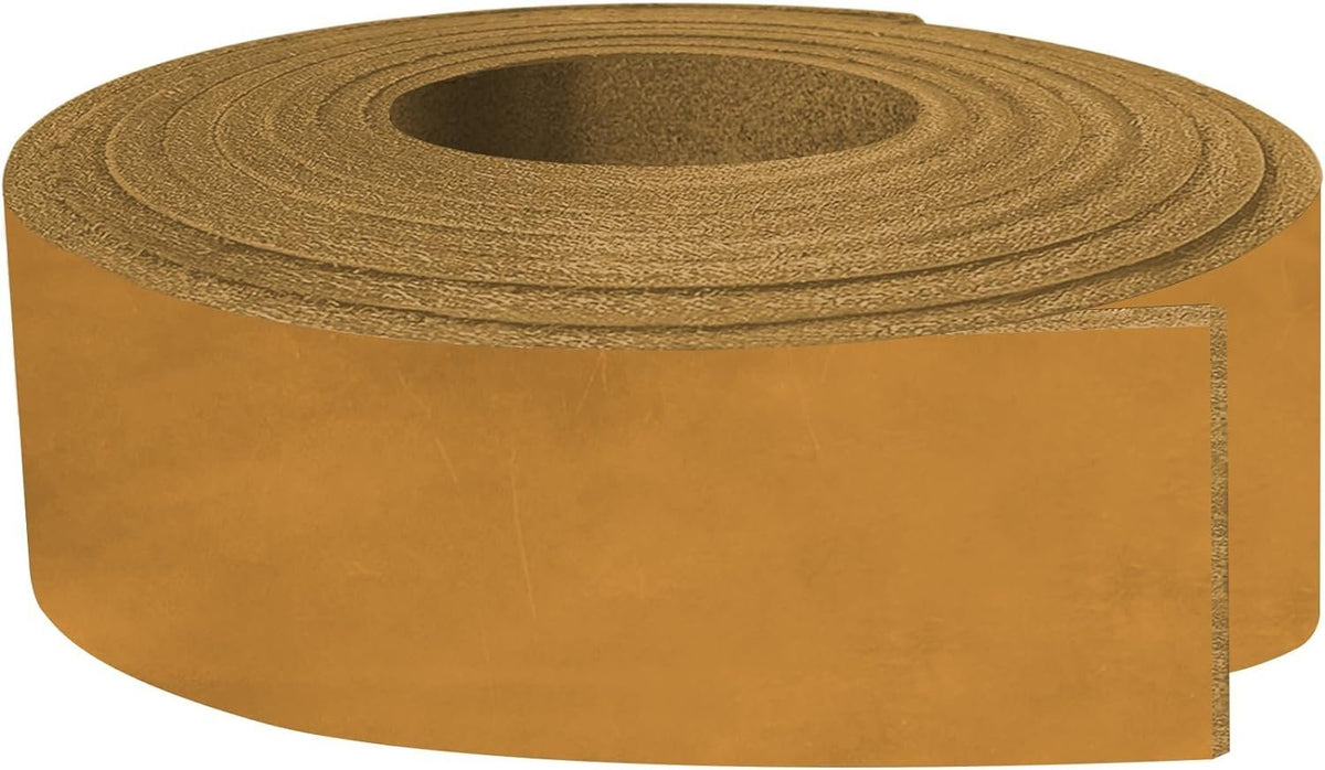 ELW 5-6 oz (2-2.4mm) Nappa Oil Tanned & Waxy Finish Leather  50" (127cm) Length, Belt Grade Straps Full Grain Length Craftsman A/B Grade Natural Cowhide, DIY, Crafting, Strips Main image