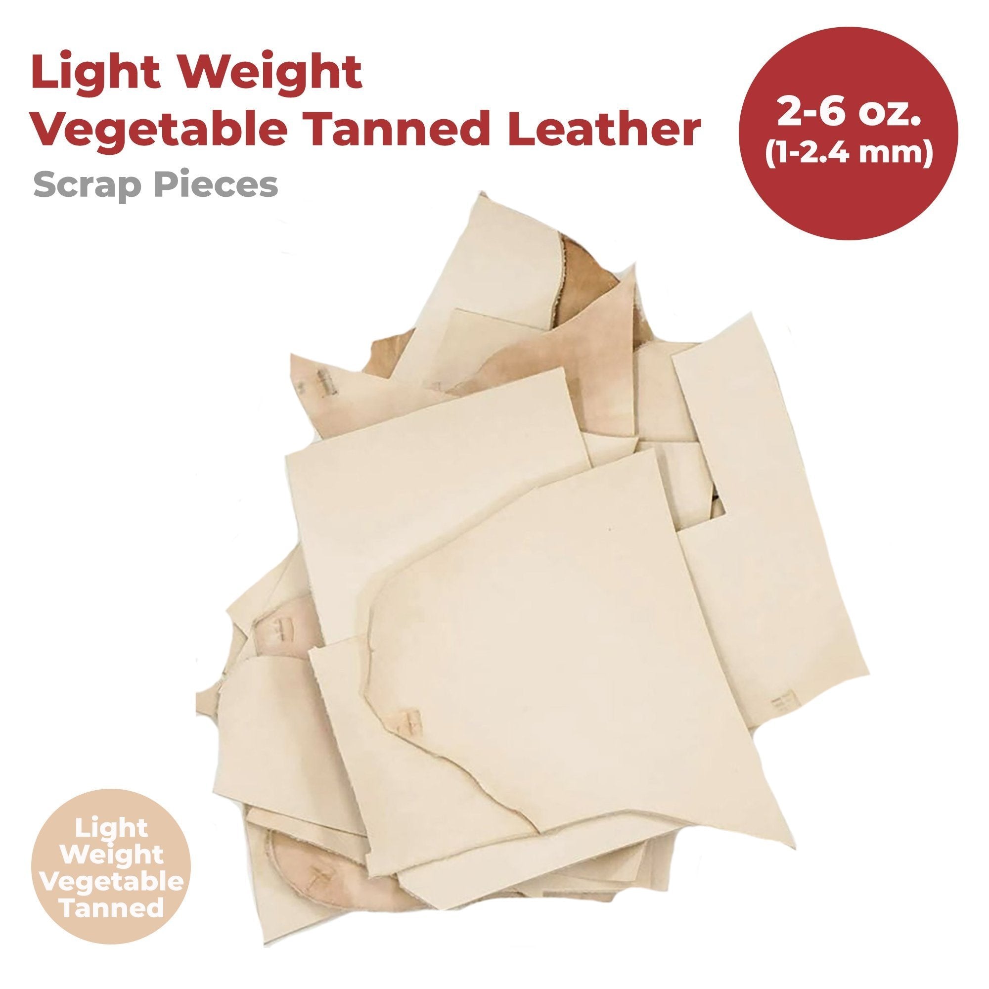 ELW Leather Scraps | Size: 25-50 LB | Genuine Cowhide Leather Remnants for Crafting, Ideal for DIY Leatherworking Projects Tooling, Holsters, Carving, Embossing, Stamping