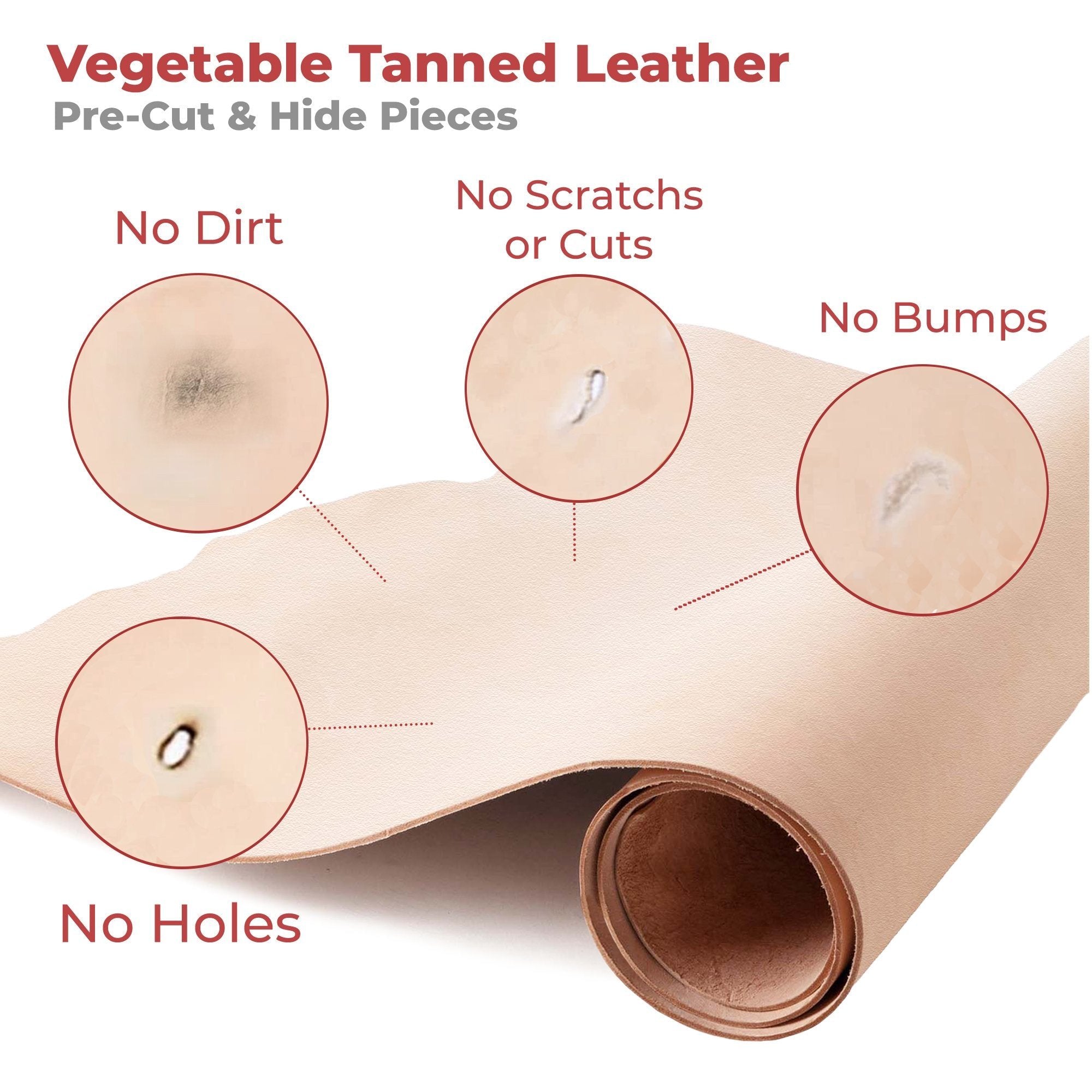 European Leather Work 7-9 oz (2.8-3.6 mm) Vegetable Tanned Pre-Cut Full Grain Cowhide Leather for Tooling, Engraving, Crafting, Molding, DIY, Holsters, Sheathes