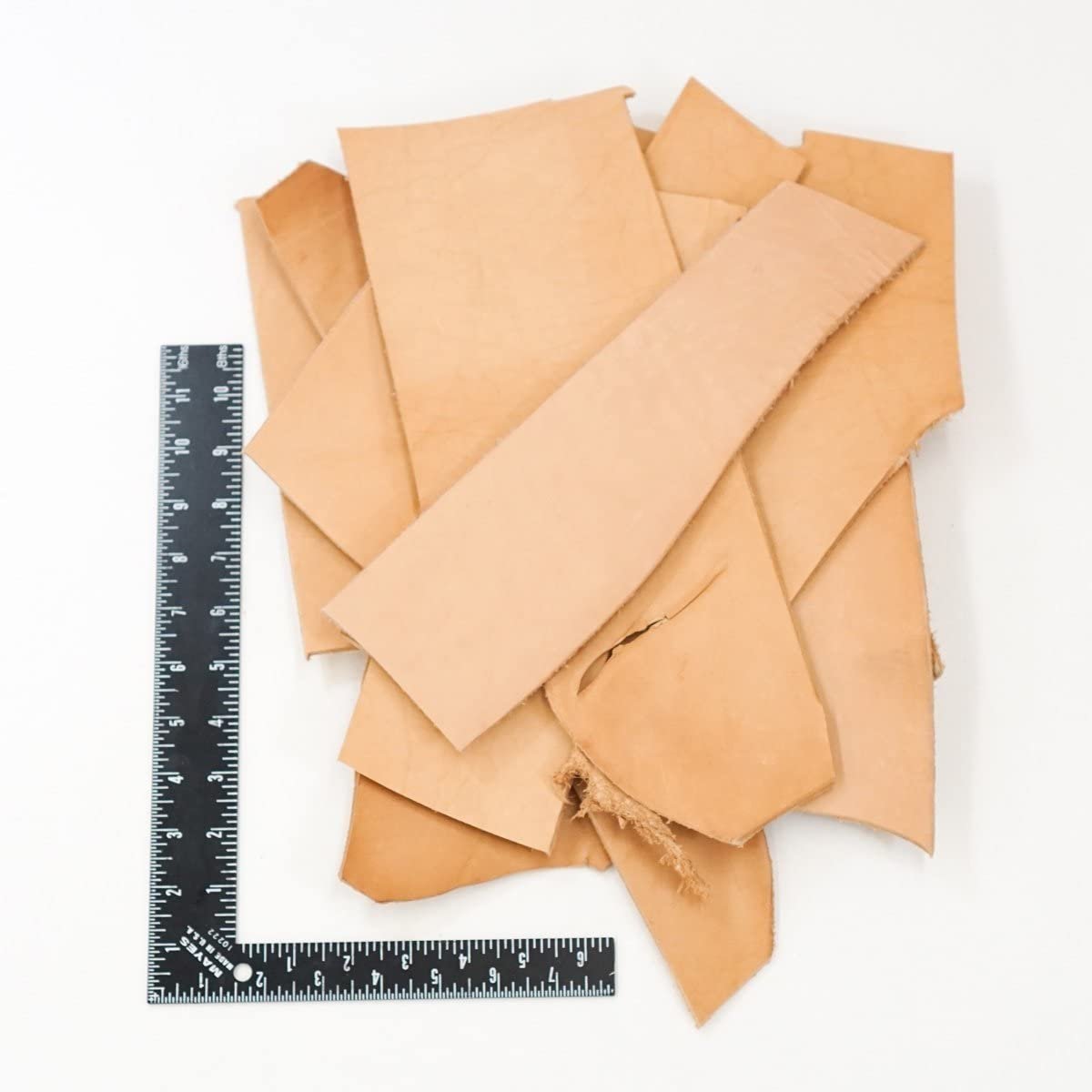 2 LB Leather Scrap Bags Lightweight to Heavy 4-10oz (2-3.6mm) Vegetable Tanned Leather Cowhide