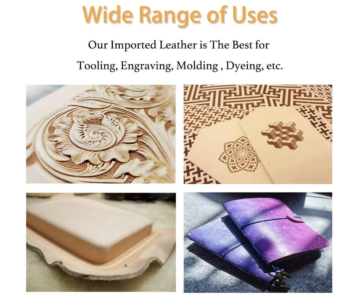 Veg Tan Tooling Leather 2 Piece Special Price 2/3 oz (1-1.4mm) Pre-Cut Shapes 6" to 48" Import AA Grade Natural Cowhide Leathercraft, Molding, Holster, Armour, Projects, Repair, Lining