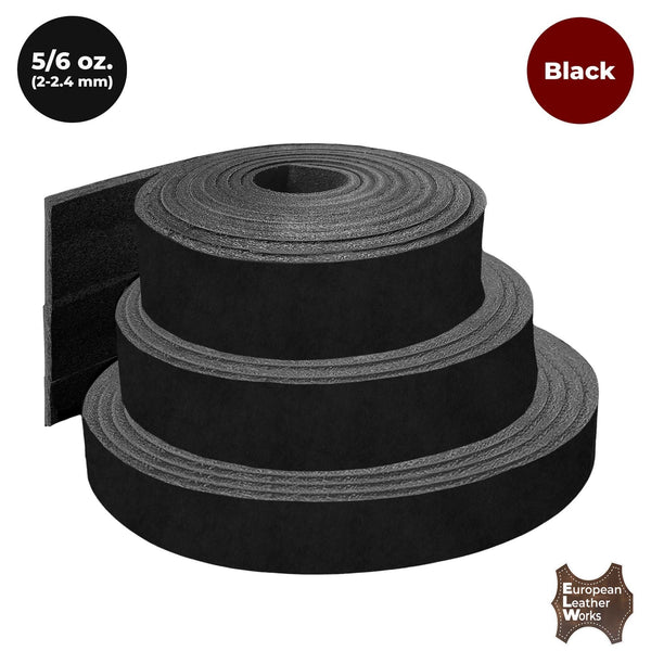 Black 5/6 oz. (2mm) Tooling Leather Belt/Strip/Straps 1/2"-4" Wide, 84" Length, Natural Cowhide Leathercraft Projects
