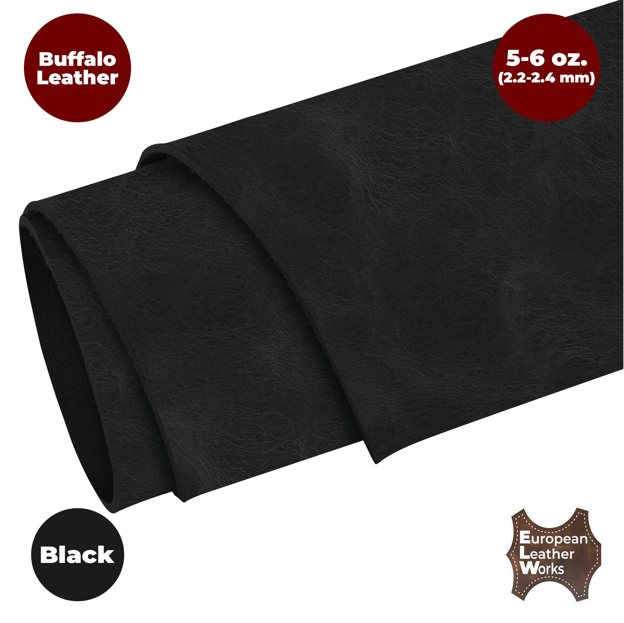 Buffalo Leather Hide 5-6 oz (2-2.4mm) Pre-Cut Craft Leather Sheets | Full Grain Genuine Leather for Crafting Supplies Secondary image