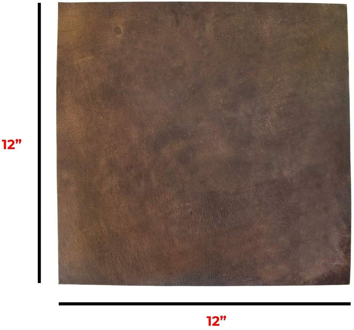 ELW Thick Leather Square for Crafting, Tooling, Repair Projects BB (16" x 16") (3.3-4mm) | Heavy Weight | Natural Full Grain Leather | Quality Leather Guaranteed | Bourbon Brown