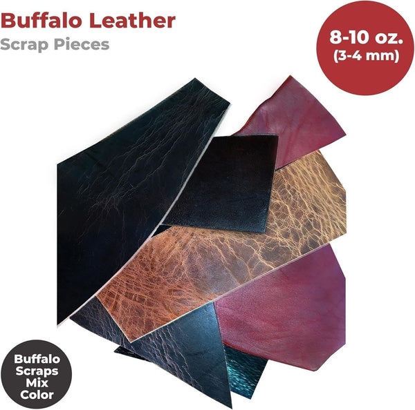 ELW Leather Scraps | Size: 1-100 LB | Genuine Cowhide Leather Remnants for Crafting, Ideal for DIY Leatherworking Projects Tooling, Holsters, Carving, Embossing, Stamping
