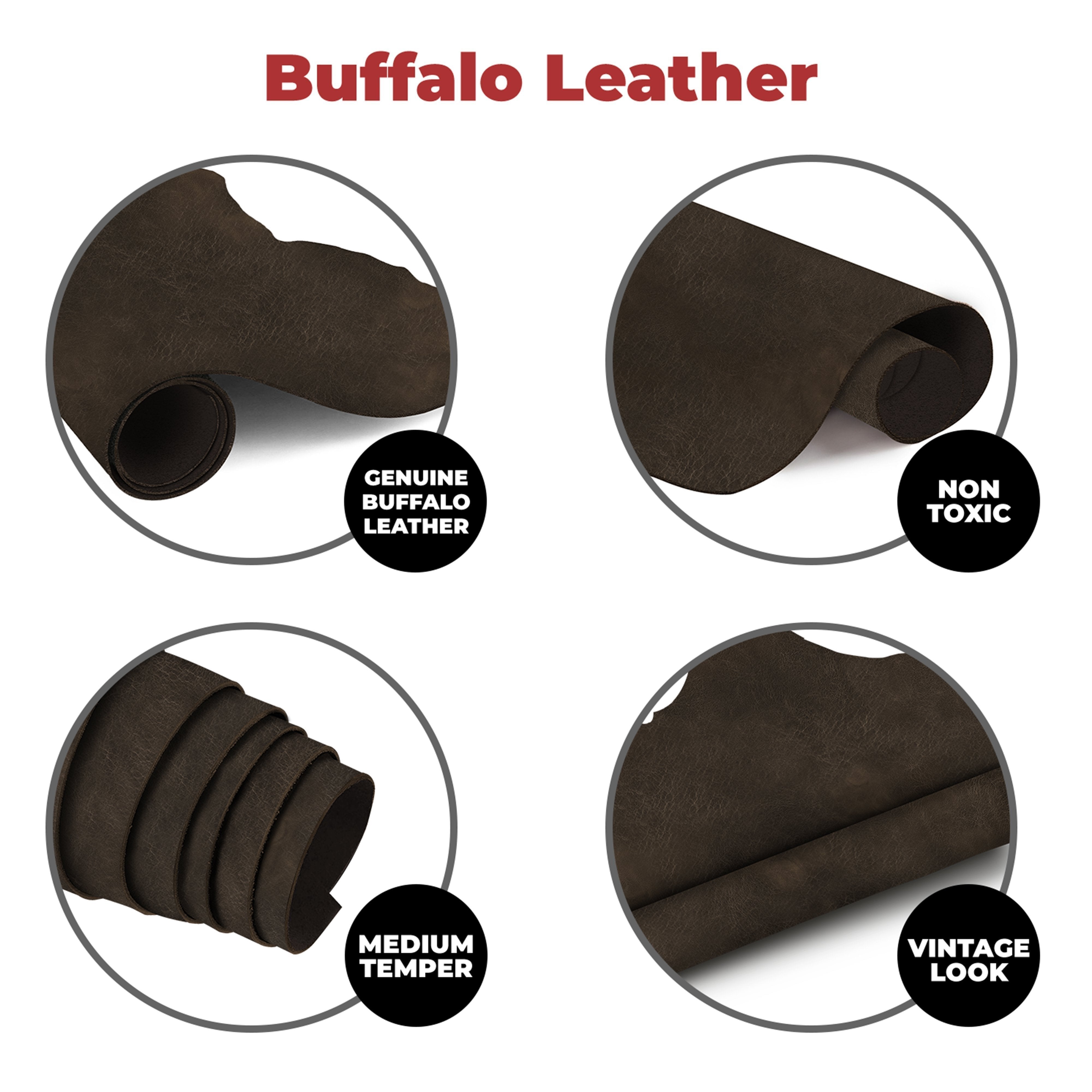 Buffalo Leather Hide 8-10 oz (3-4mm)