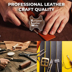 ELW 5-6 oz (2-2.4mm) Nappa Oil Tanned & Waxy Finish Leather  50" (127cm) Length, Belt Grade Straps Full Grain Length Craftsman A/B Grade Natural Cowhide, DIY, Crafting, Strips