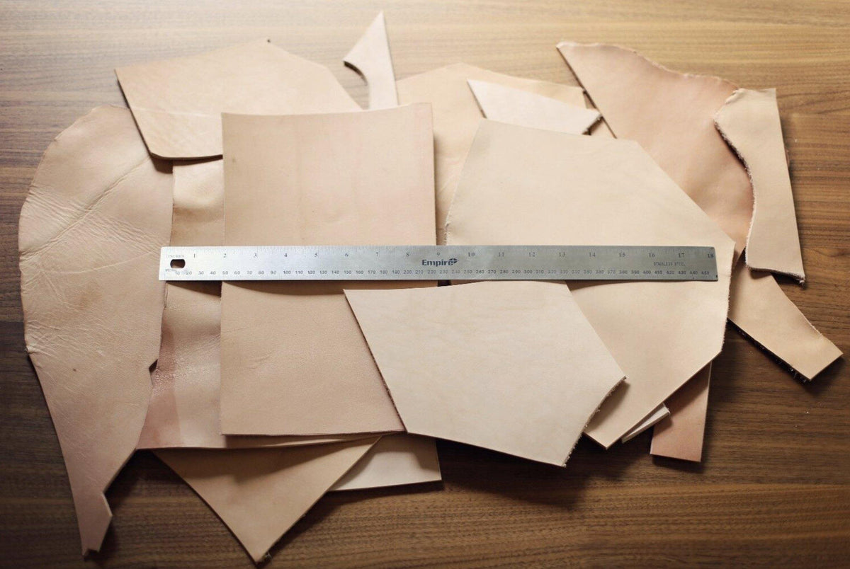 ELW SCRAPS Veg Tan Tooling Cowhide Leather  Lightweight 3-6 oz. (1-2.4mm) Main image