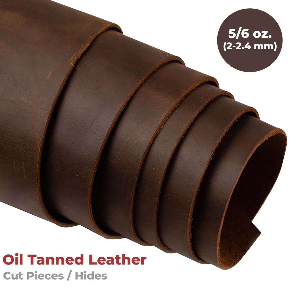 5-6 oz (2-2.4mm) Sable Brown Cowhide  Leather - Full Grain - Pre-Cut Sizes & Hides Main image
