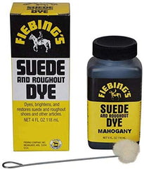 Fiebing's Black Suede Dye (4 oz) - Recolor, Brighten & Restore Suede & Roughout Leather Shoes, Furniture, Purse - Includes Wool Dauber for Easy Application - Flexible When Dry, Won't Crack or Peel