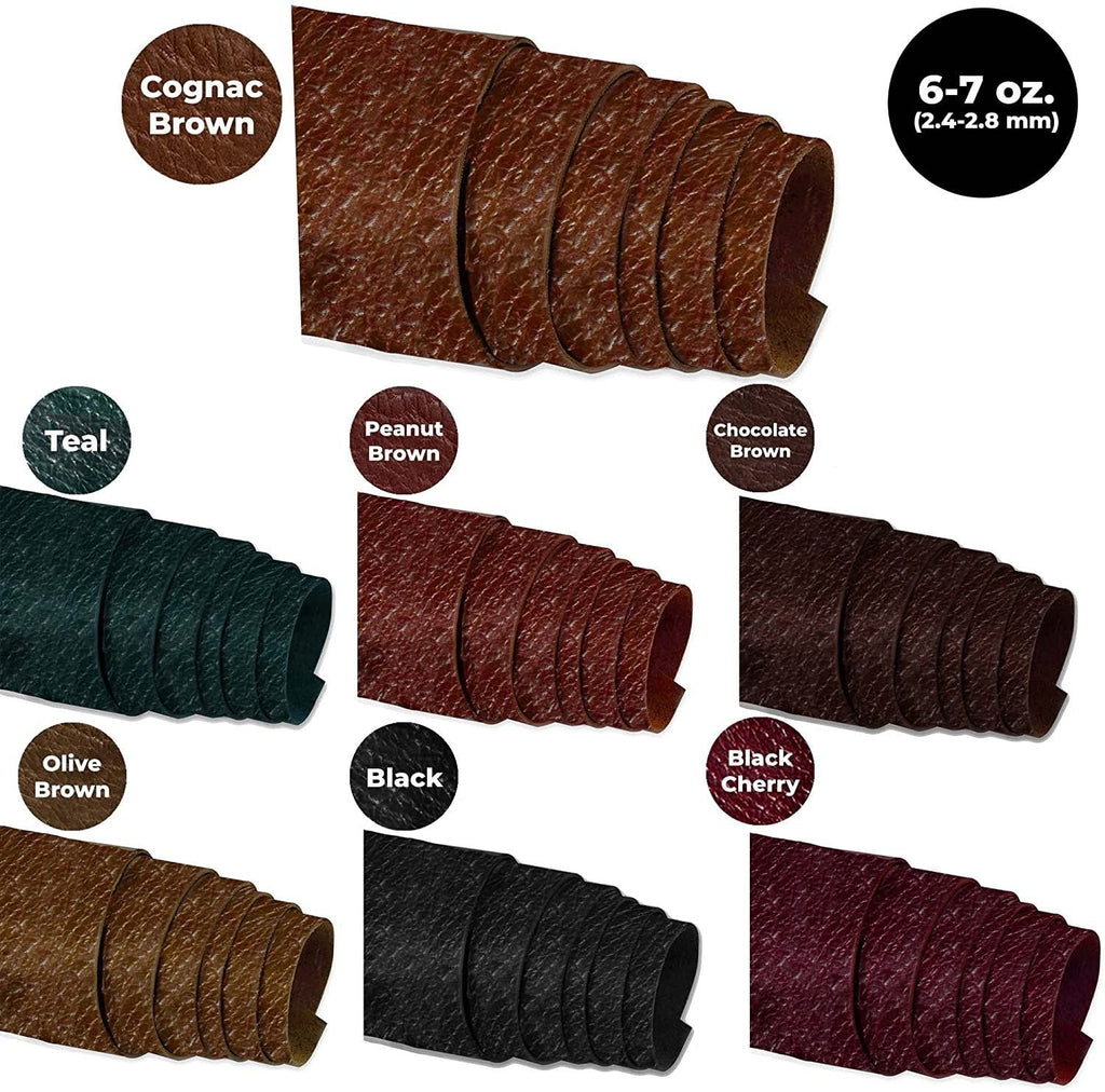 ELW 6-7 oz. (2.4-2.8mm) Pre-Cut | Full Grain Leather Bison Hide Tooling, Carving, Molding, DIY Craft Projects, Bag, Chap, Motorcycle, Shoe, Clothing, Jewelry, Wrapping