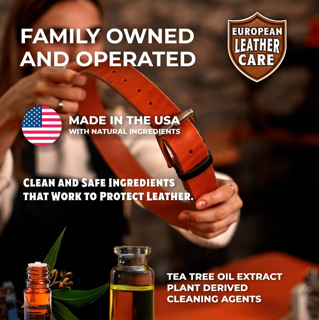 Leather Conditioner - All Natural Non Toxic Ingredients -  European Leather Care - Made in USA