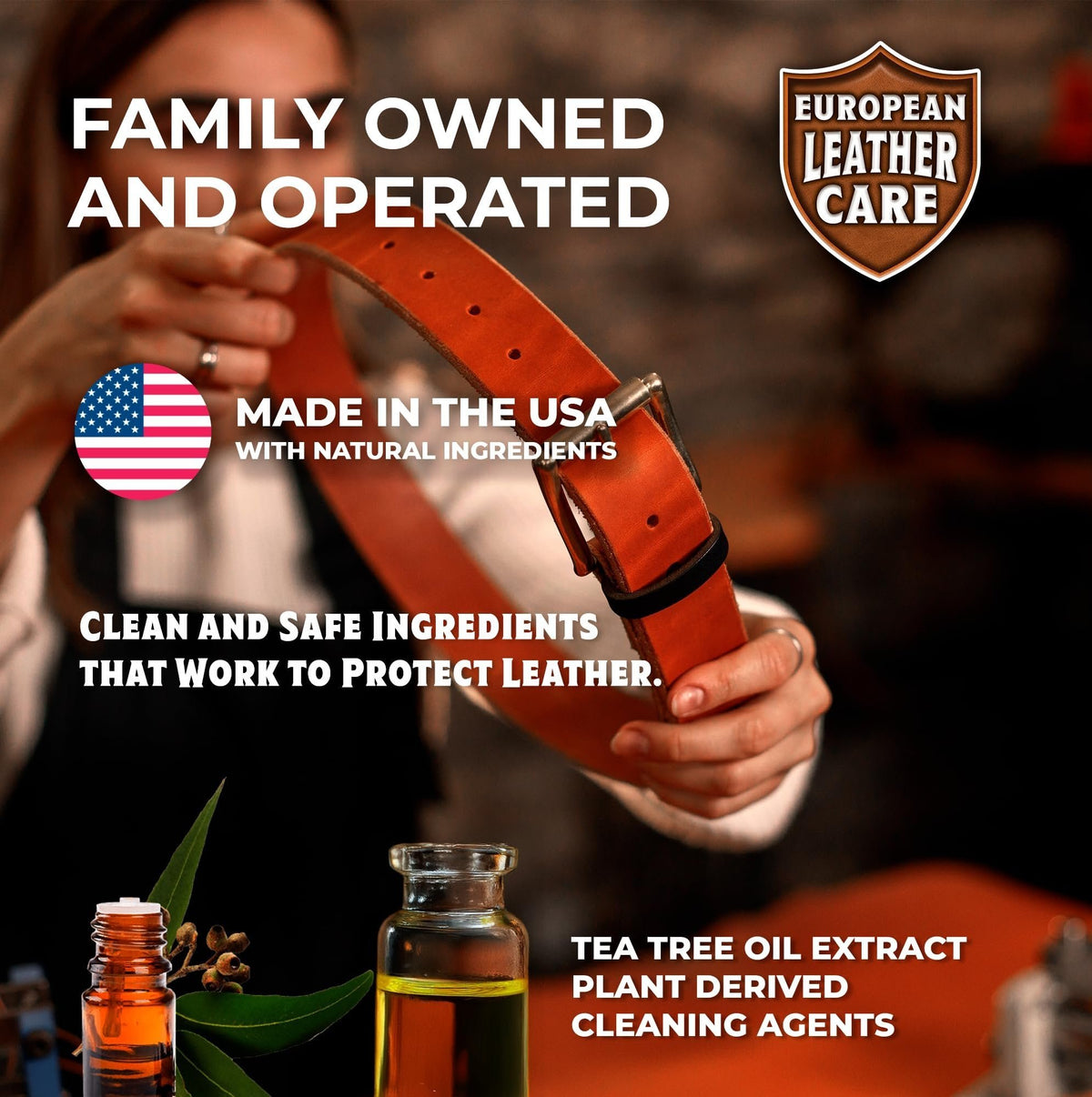 Leather Conditioner - All Natural Non Toxic Ingredients -  European Leather Care - Made in USA