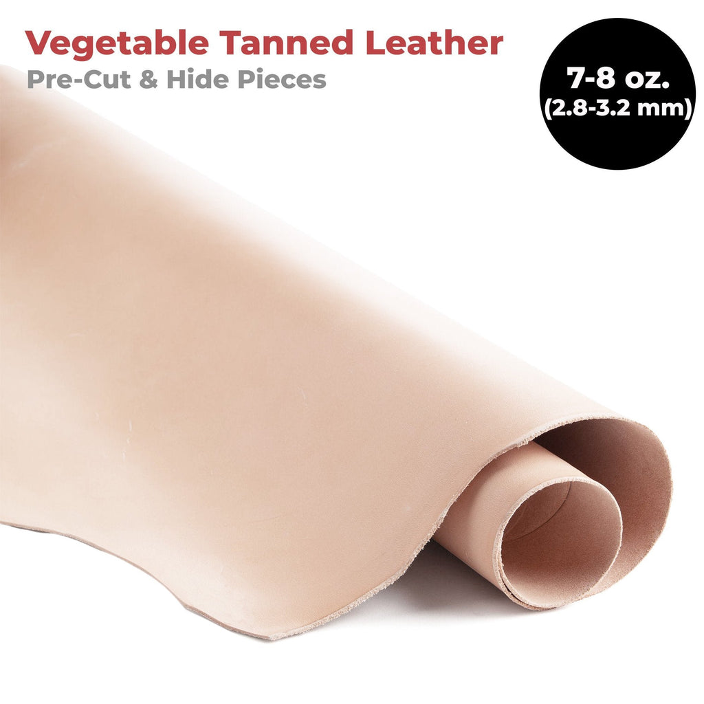 ELW 7-8 oz.(3-3.2 mm) Thickness Pre-Cut Square Tooling Leather Vegetable Tanned Full Grain Leather - Cowhide Leathercraft for Holsters Knife Sheaths Coasters Molding Emboss Stamp Cases