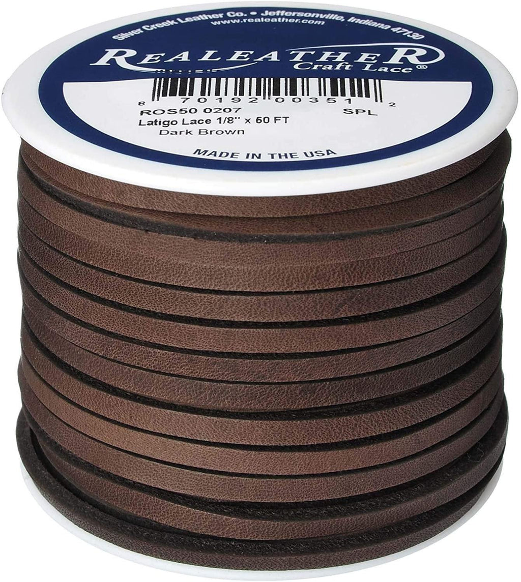 Realeather Latigo Lace Spool, 1/8"x50' - Made USA
