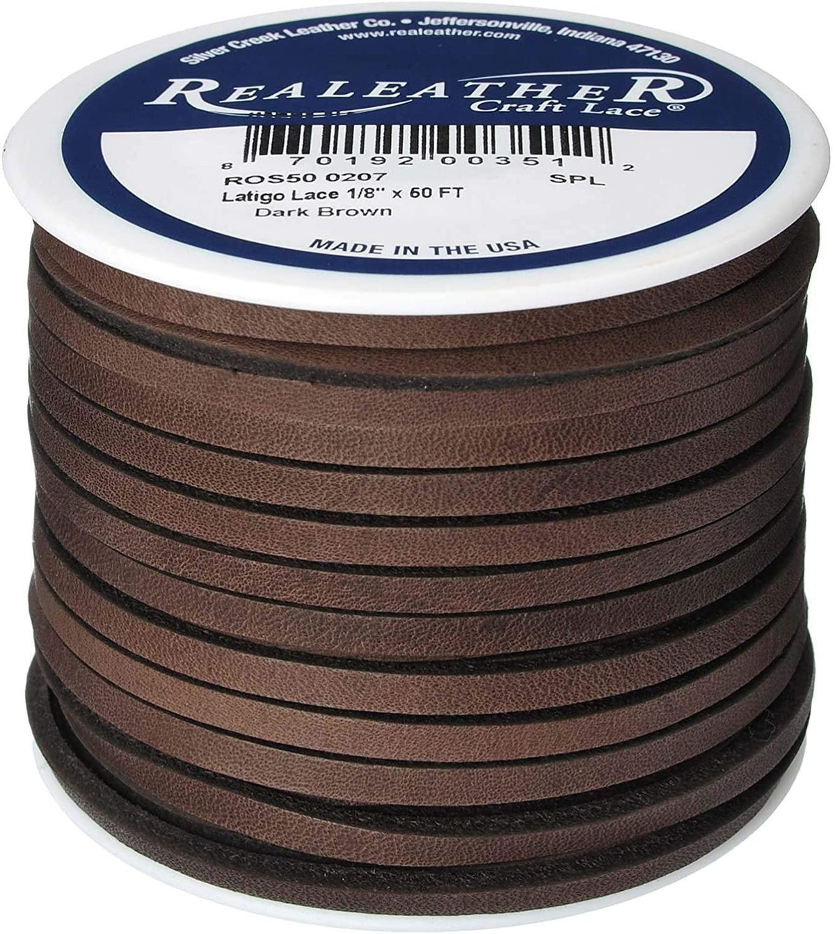 Realeather Latigo Lace Spool, 1/8"x50' - Made USA