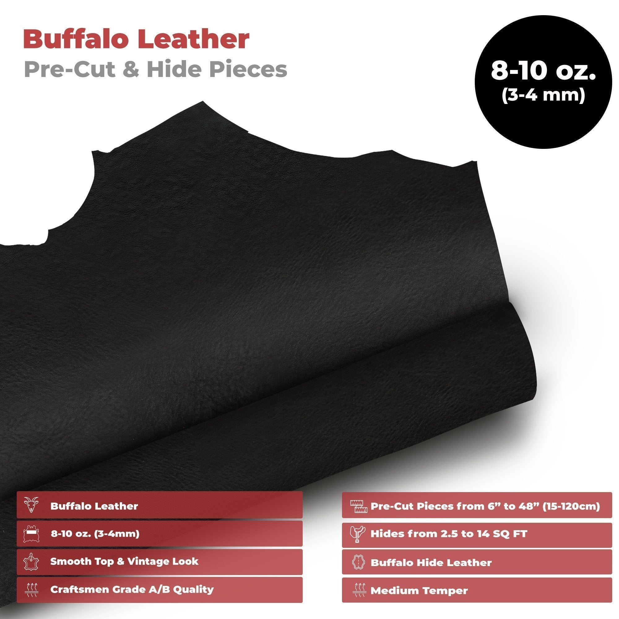 Buffalo Leather Hide 8-10 oz (3-4mm) Secondary image