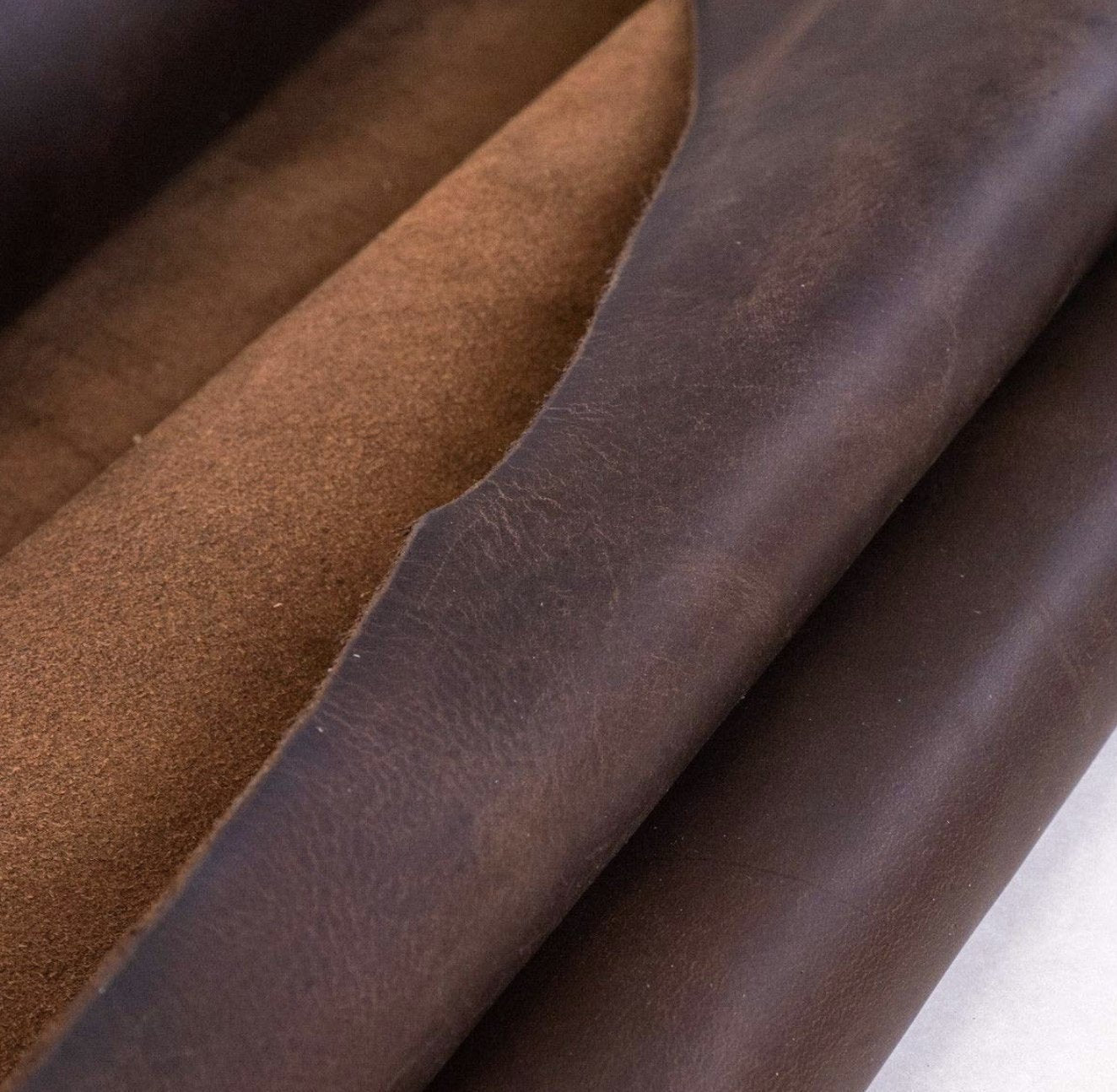 1 LB Scraps Full Grain Leather Tooling Crafts 100% Cowhide 5/6oz (2.0mm) - Brown Secondary image