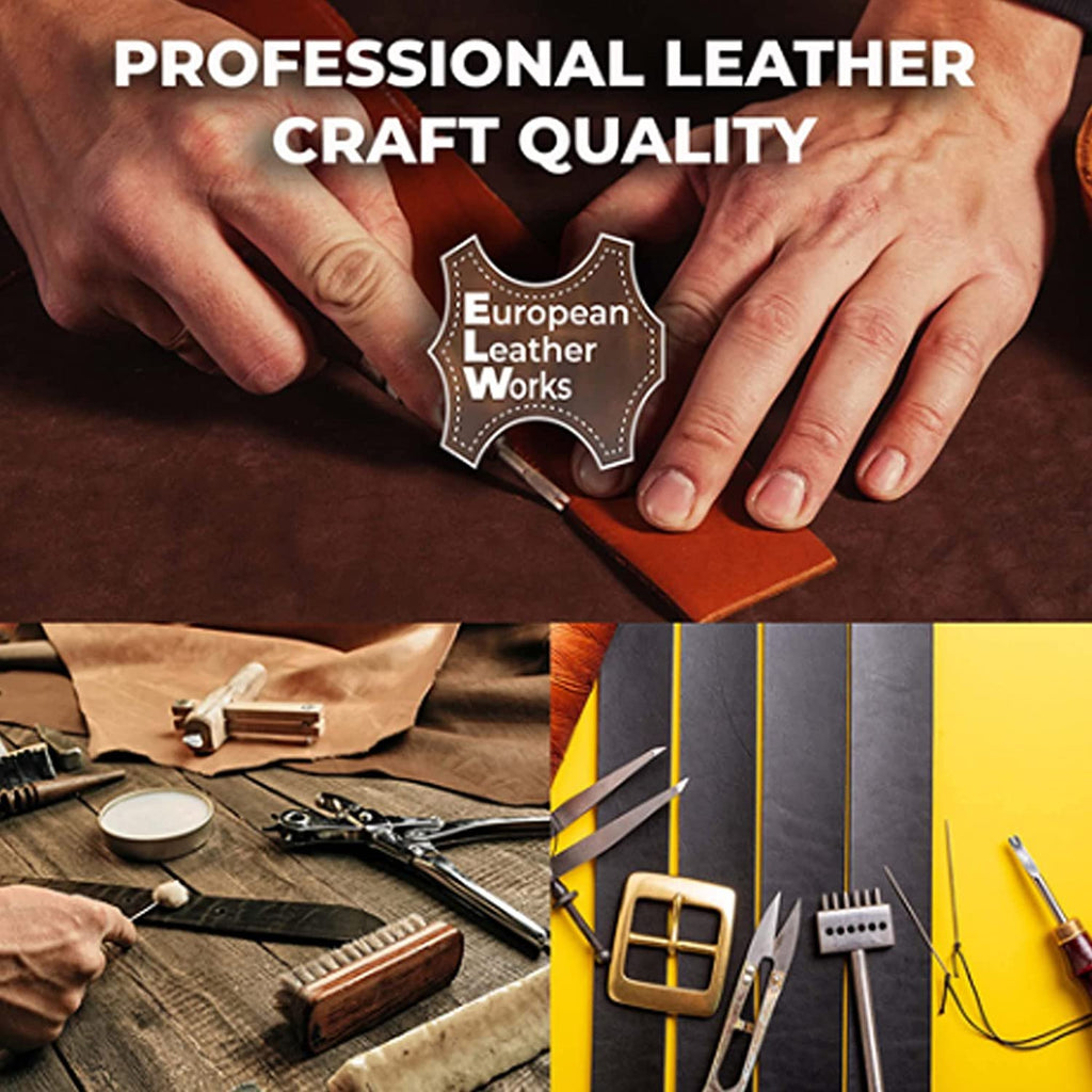 ELW 9-10 oz (3.6-4mm) Latigo Leather Belt Grade Straps & Strips | Size: 8"x60" (20.32 x 152cm) | Forest Green | Full Grain Cowhide, Heavy Duty Holsters, Sheathes, Saddle, Guitar Straps, DIY Crafts