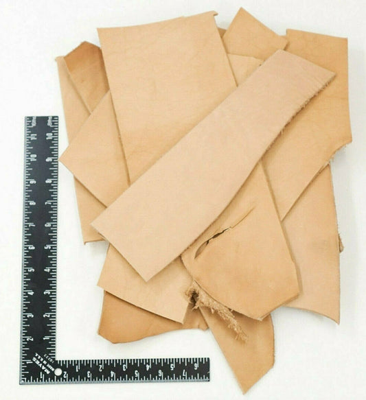 6 LB Vegetable Tan Tooling Cowhide Leather Scraps - HEAVY WEIGHT (7oz-12oz)