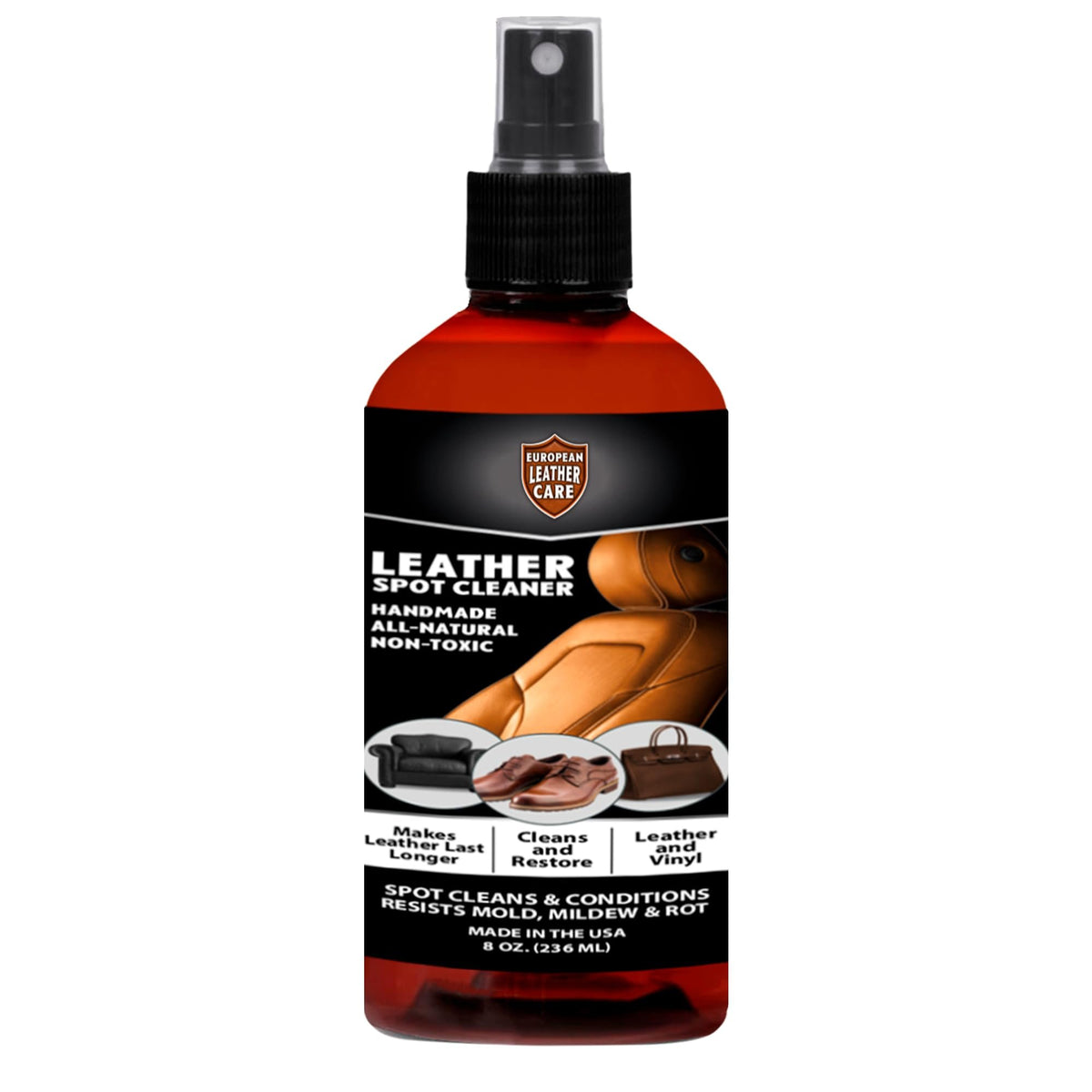 Leather Spot Cleaner  - All Natural Ingredient - European Leather Care - Made in USA Main image