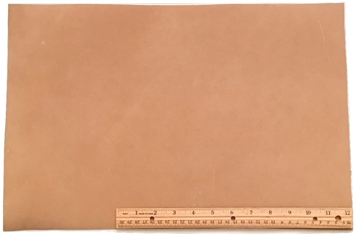 Suede Cowhide Leather, Light-Medium Weight Boot Leather Sand Color Pre-Cut Size 18" X 12" Main image