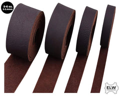 Brown 5/6 oz. (2mm) Tooling Leather Belt/Strip/Straps 1/2" to 4" Wide, 68-72 Inches Long