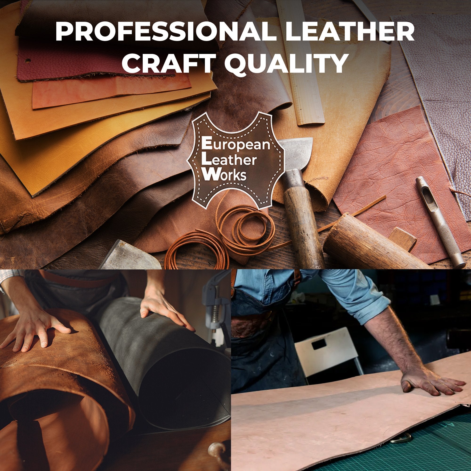 8-11 oz. (3-5mm) Vegetable Tanned Craftsmen Cut Leather Tooling Leather Cowhide Full Grain Leather