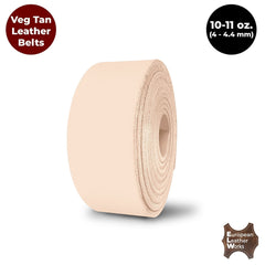 ELW Leather Blank Belt - 10-11 (4-4.4mm) oz. Thickness - Cowhide Vegetable Tanned - Full Grain Strip, Strap - Ideal for DIY Belts for Tooling, Crafting & Stamping